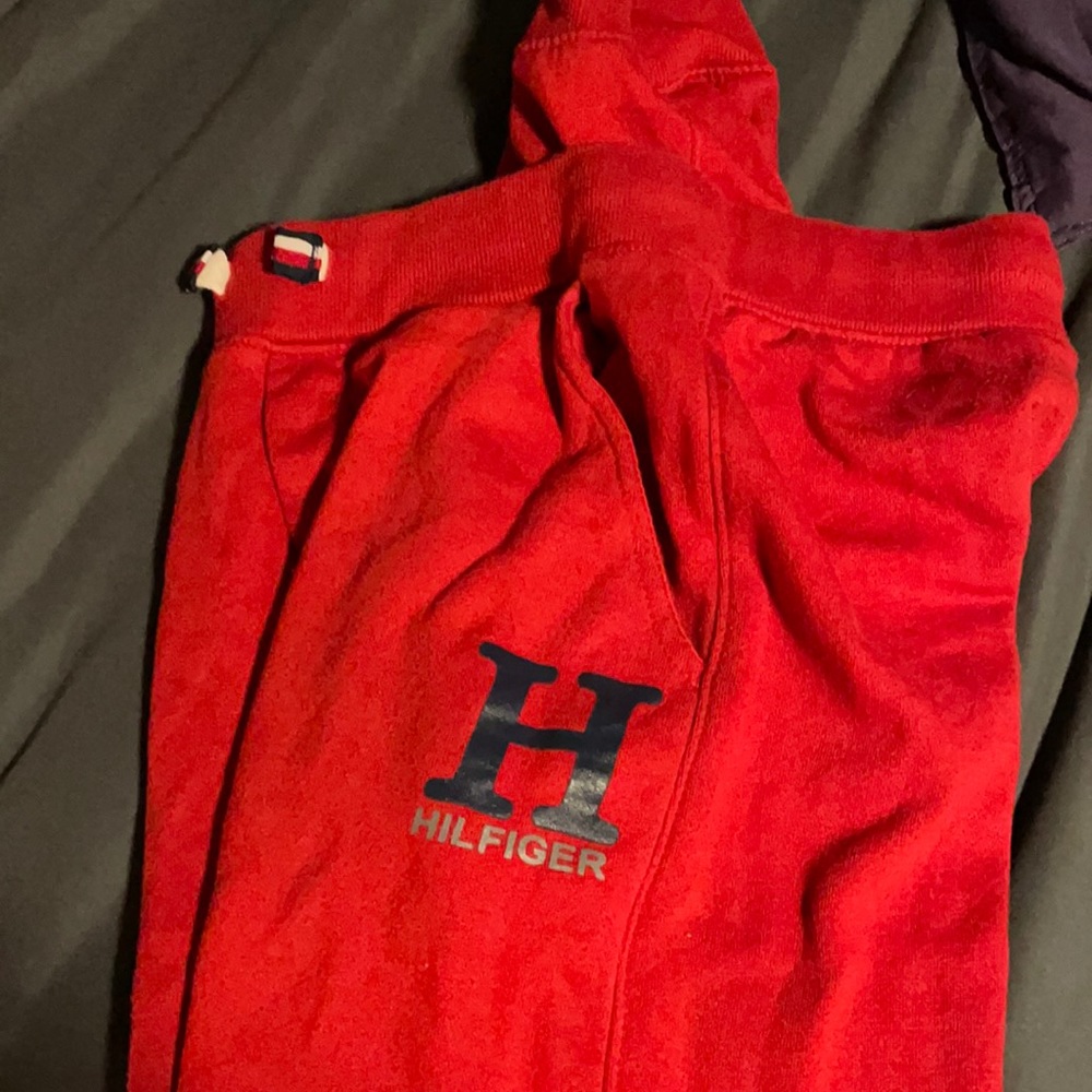 Red sweatpants